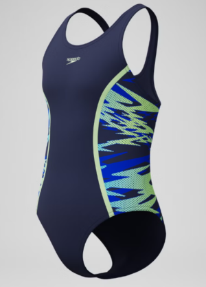 Speedo Hyperboom Splice Muscleback Swimsuit | Blue/Green (Kid's / Girl's)