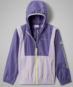 Columbia Lily Basn 11 Hooded Windbreaker Jacket | Storm Watch / Lavender Pearl (Kids / Girls)