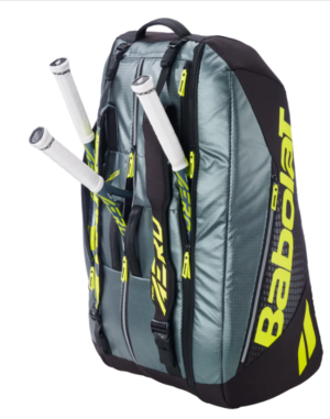 Babolat RH12 Pure Aero 2026 Backpack Tennis Bag | Black/Fluo Yellow