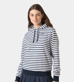 Helly Hansen Core Graphic Hoodie Sweat Top | White/Navy (Women's)