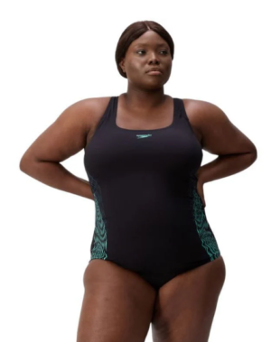 Speedo Medalist Placement Swimsuit Black/Teal (Women's)