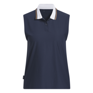adidas Beyond The Course Twistknit Sleeveless Golf Polo Shirt | Collegiate Navy / Dusky Orange (Women's)