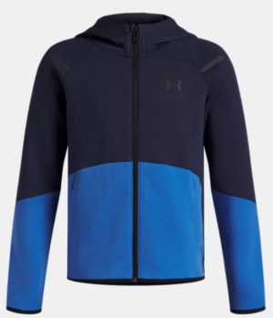 Under Armour UA Unstoppable Fleece Full-Zip Top | Washed Navy/Blue Atlantis/Black (Kids / Boys)