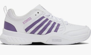 K-Swiss TWF Court Express 2 Tennis Shoe White/Purple Haze/Neon Lavender (Women's)