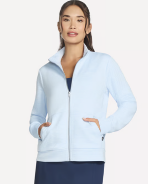 Skechers GO WALK™ Everywhere Hoodless Hoodie  Jacket | Blue / Silver (Women's)