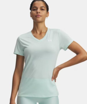 Under Armour UA Tech™ Twist V Neck Tee Shirt | Refresh Mint (Women's)