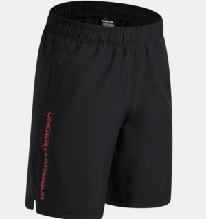 UA Tech Woven Wordmark Short | Black Red (Boys)