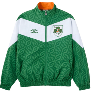 Umbro Retro Full Zip Football Track Jacket | Green/White (Adult's)