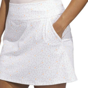adidas Ultimate Printed Golf Skort | White / Dusky Orange (Women's)