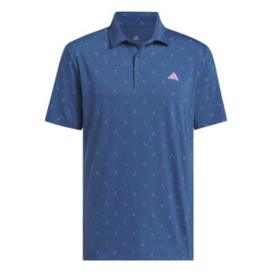 adidas Ultimate365 Essence Print Golf Polo Shirt | Sky / Dusky Petrol  (Men's)