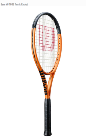 Wilson Burn 100S V6 Tennis Racket | Orange/Black (Senior)