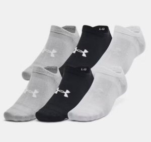 Under Armour No-Show Socks | Black/Grey/White  6-Pack  (Unisex)