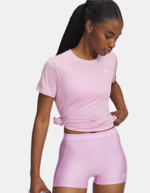 Under Armour Twist Round Neck Tee Shirt | Pink Dawn (Women's)