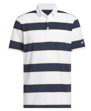 adidas Ultimate365+ Jumbo Stripe CLIMACOOL Golf Polo Shirt | White / Collegiate Navy  (Men's)