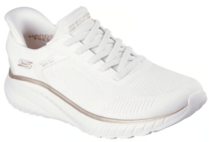 Skechers Hands Free Slip-ins BOBS Sport Squad Chaos Current Muse Shoe | White/Gold (Women's)