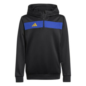 adidas Tiro 25 Essentials Sweat Quarter Zip Hoodie | Black/Blue (Kid's)