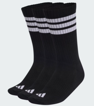 adidas 3-Stripes Cushioned Sportswear Crew Socks 3 Pair Pack |  Black/White (Adult's)